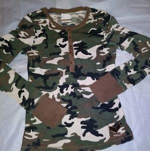 Army print southpole long sleeve top